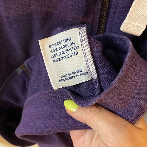 TCU Zip Up Jacket Large Pro Edge Hoodie Purple - Picture 9 of 10